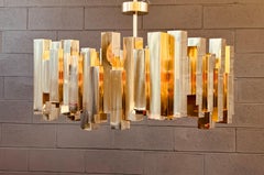 Custom Brass Mid Century Style Abstract Chandelier by Adesso Imports