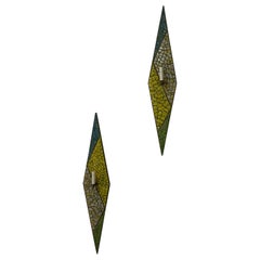 Custom Brass Mosaic Wall Sconces -Pair
