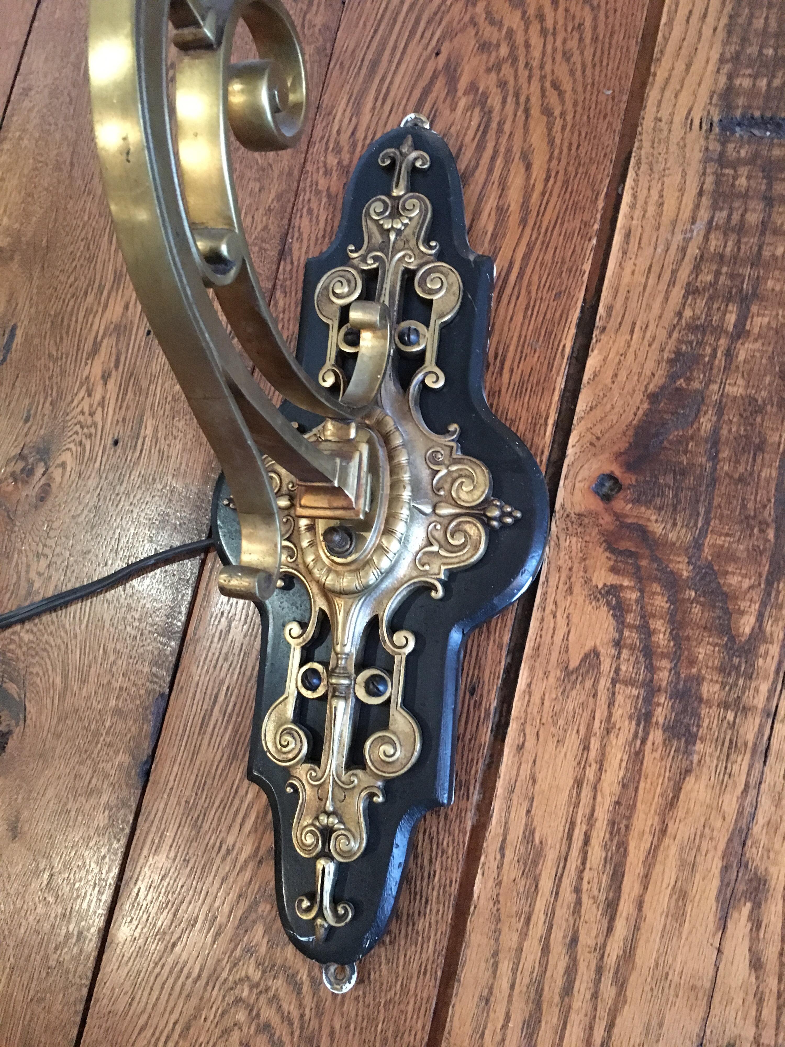 Custom Brass Weathervane Fragment Single Arm Sconce For Sale 4