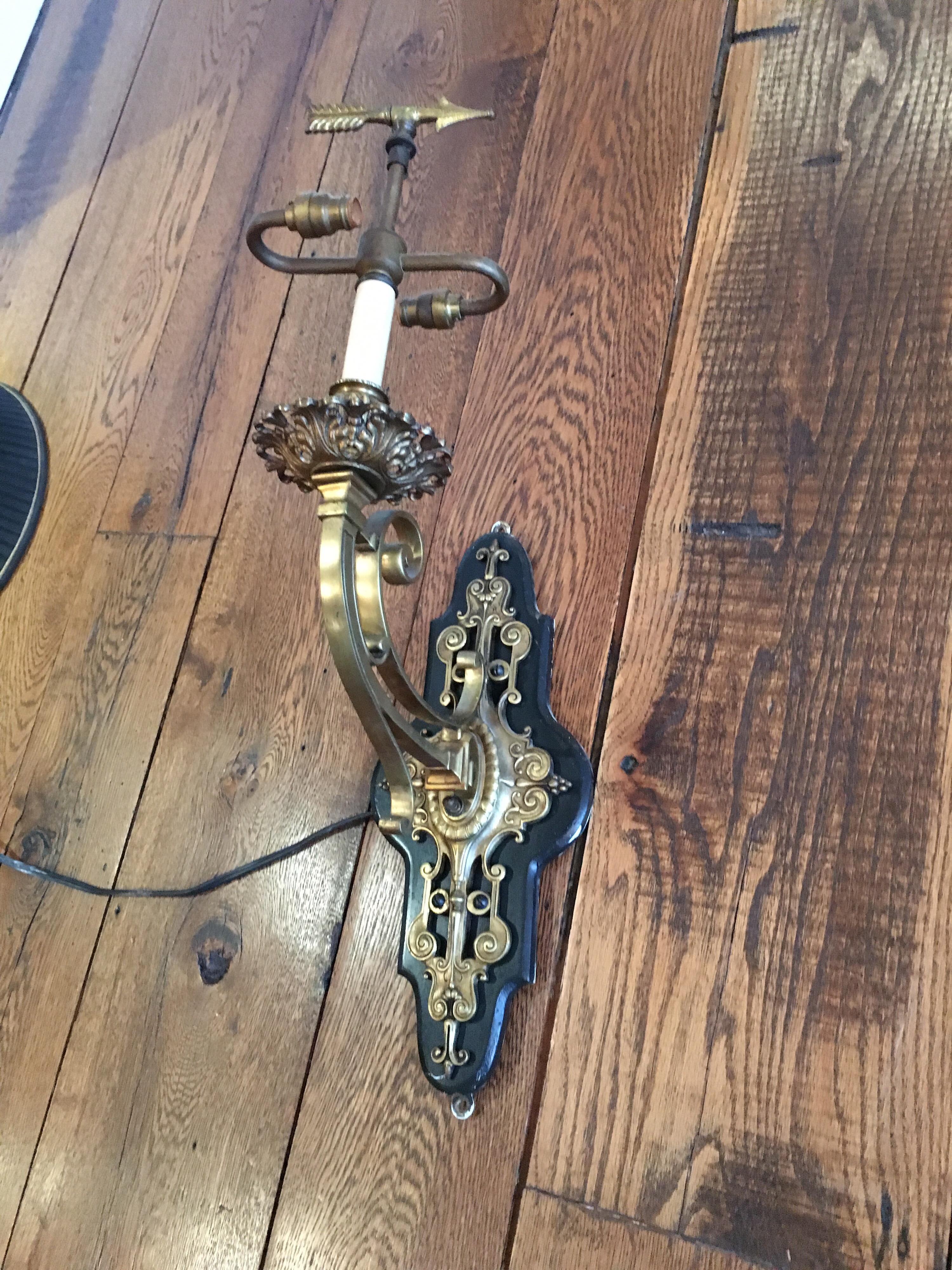 Custom Brass Weathervane Fragment Single Arm Sconce For Sale 5
