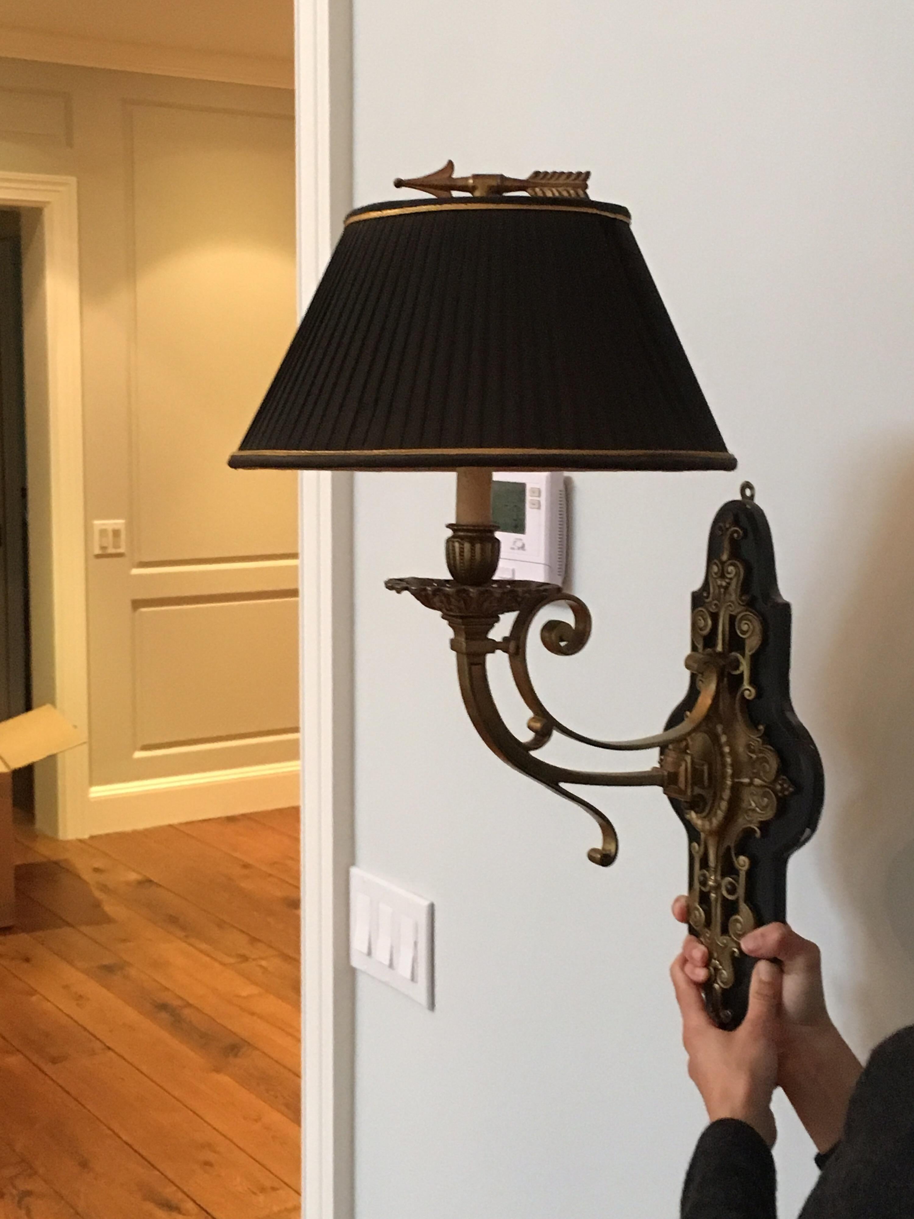 Custom Brass Weathervane Fragment Single Arm Sconce For Sale 8