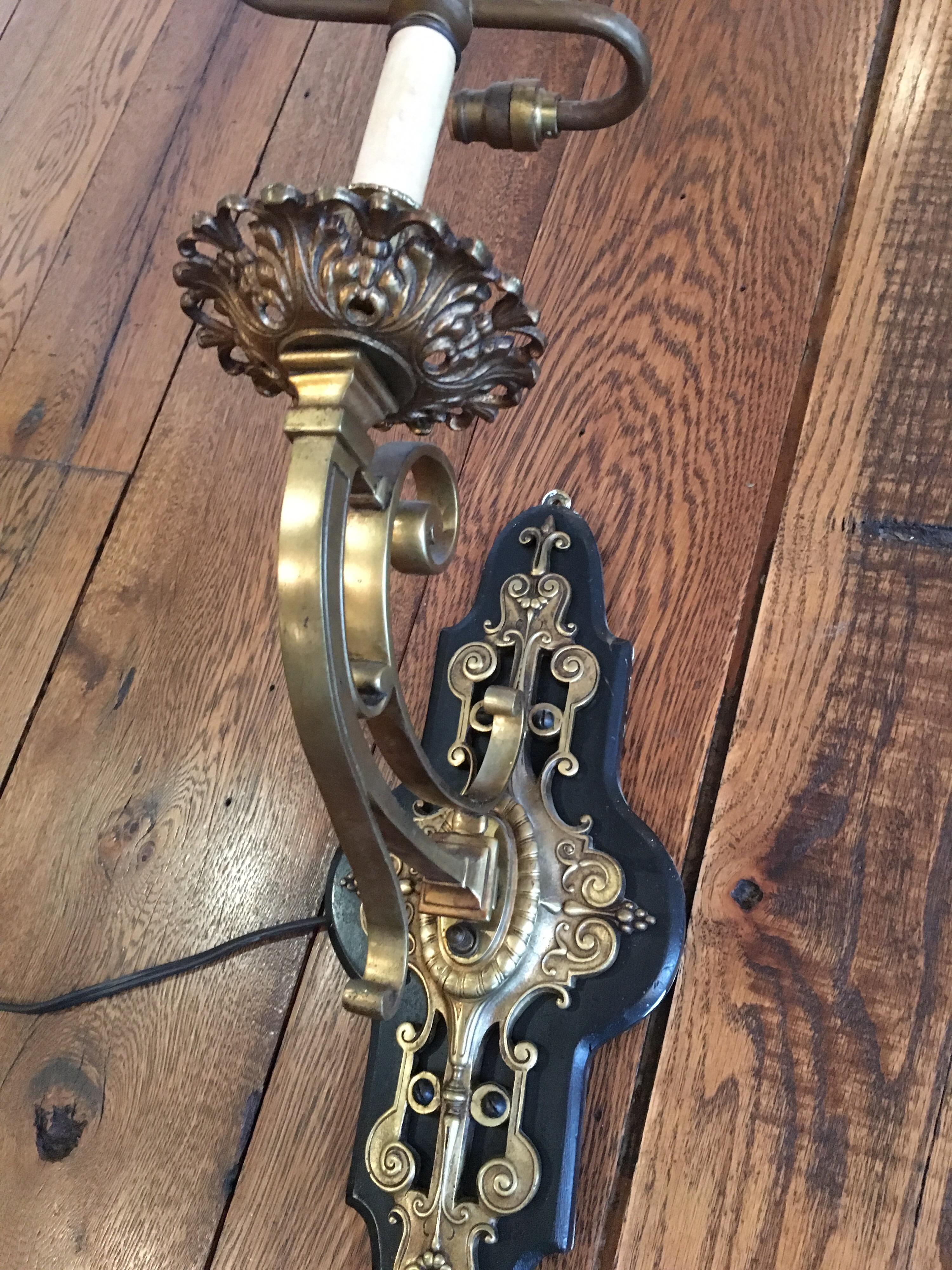 Custom Brass Weathervane Fragment Single Arm Sconce For Sale 3