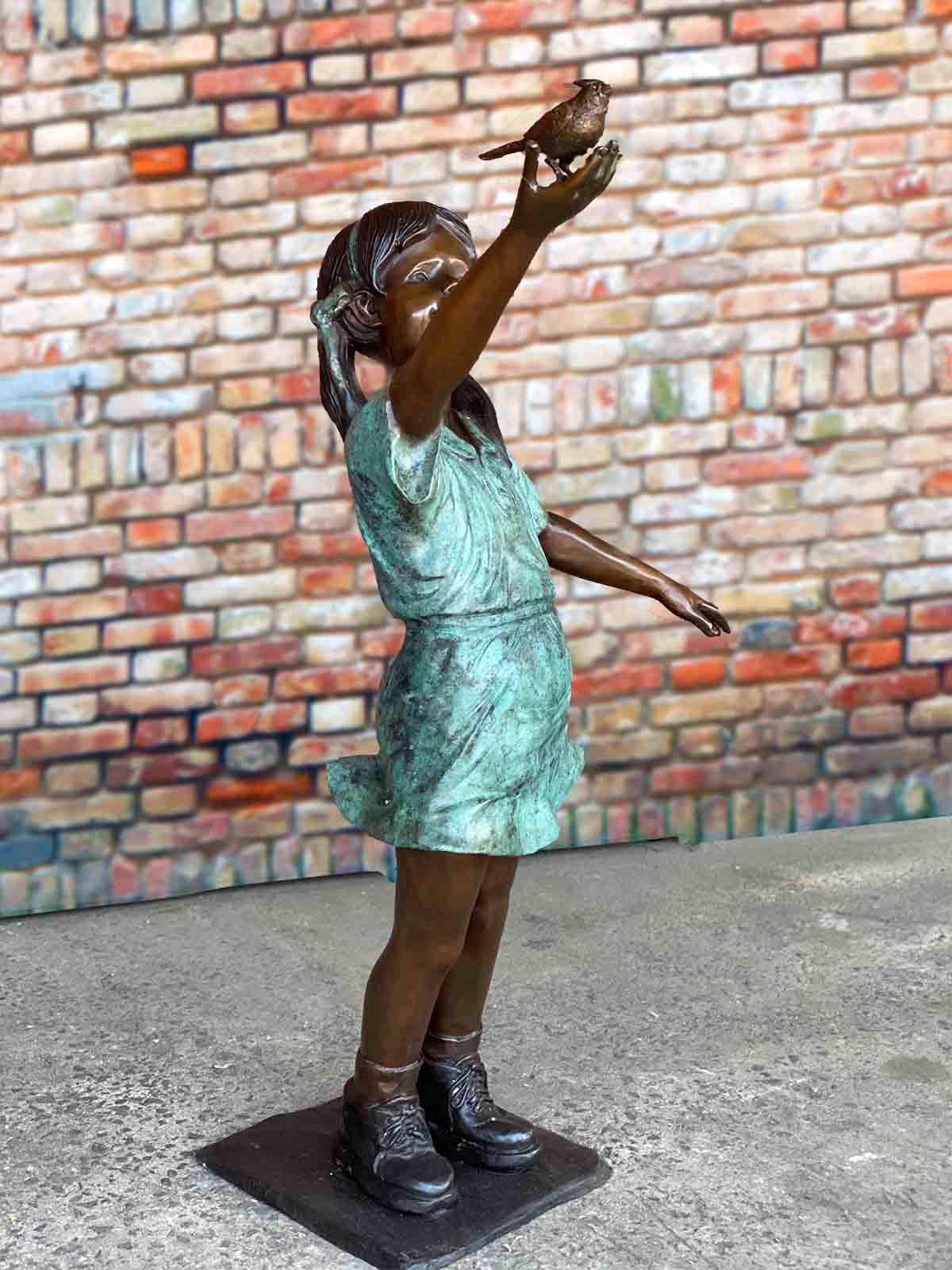 Our custom limited edition lost-wax bronze children's garden statue, 