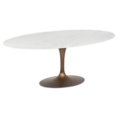 Custom Bronze Eero Saarinen Tulip Table for Knoll with Itailian Carrara Marble T