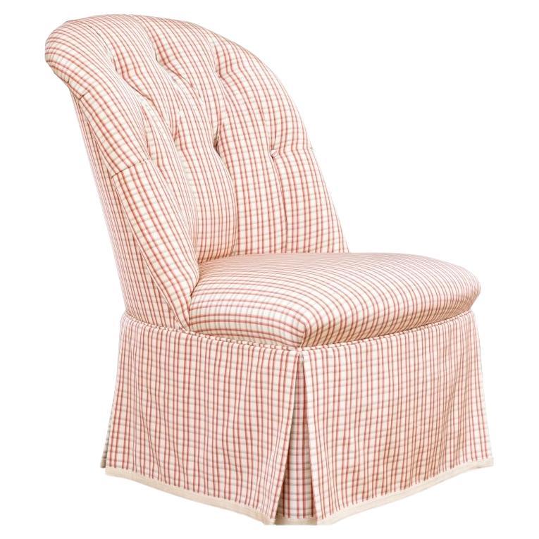Custom Brunschwig 
Fils Upholstered Tufted Slipper Chair im Angebot