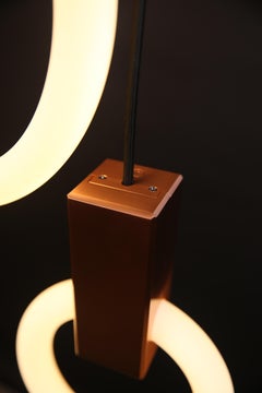 Brushed Copper Halo C3 Chandelier by Matthew McCormick Studio