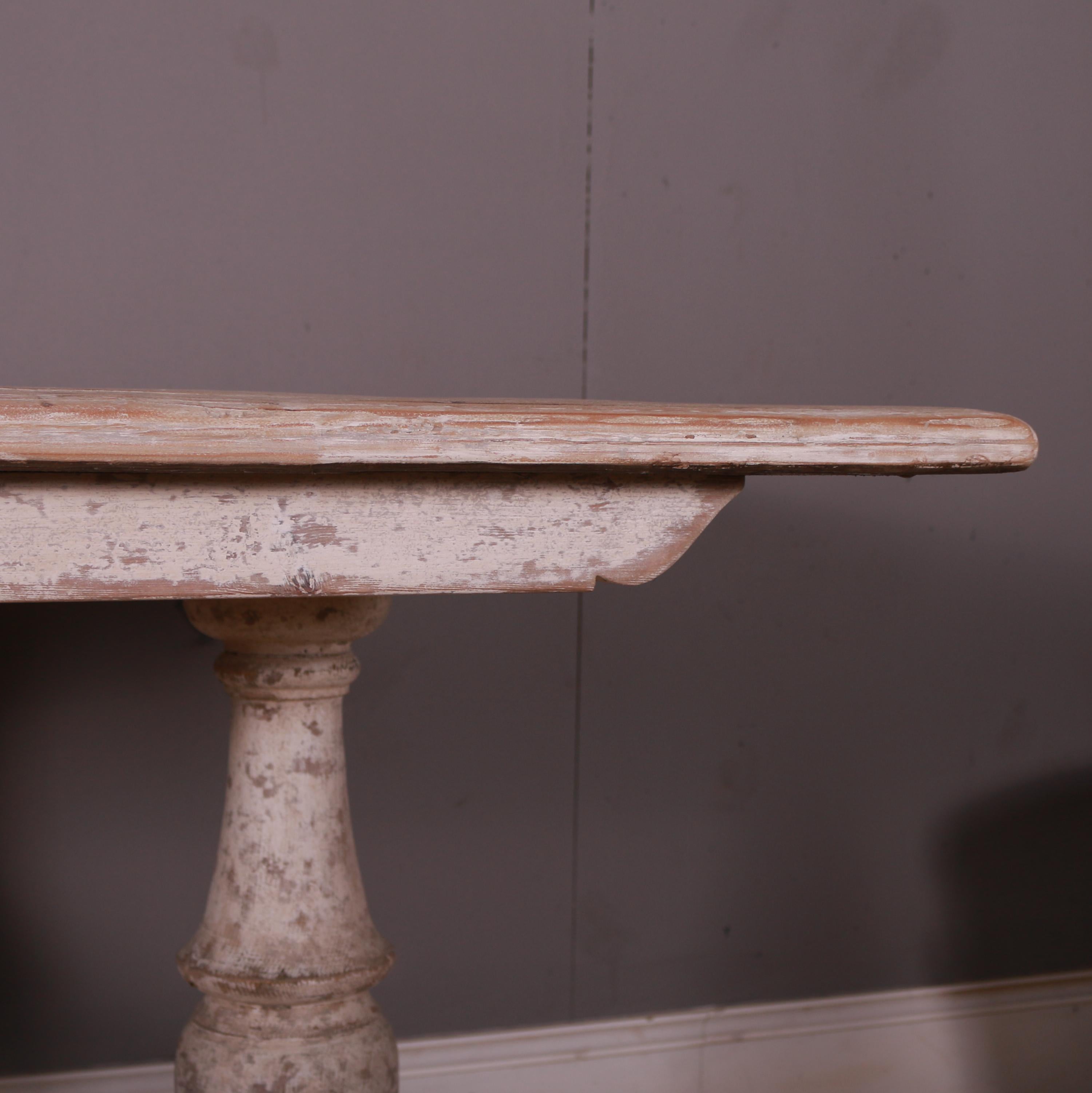 Contemporary Custom Build Italian Style Trestle Table For Sale
