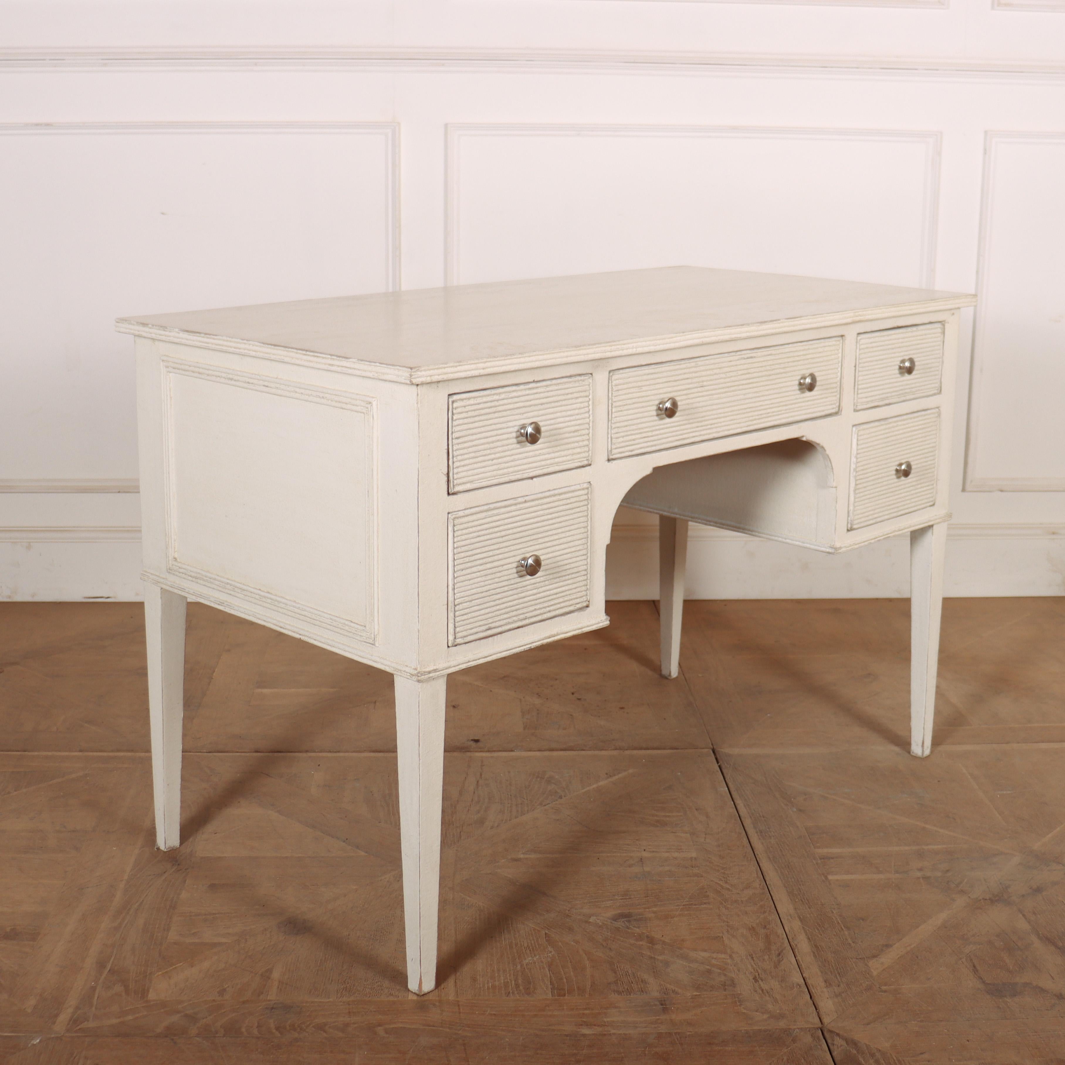 Painted Custom Build Swedish Style Dressing Table For Sale
