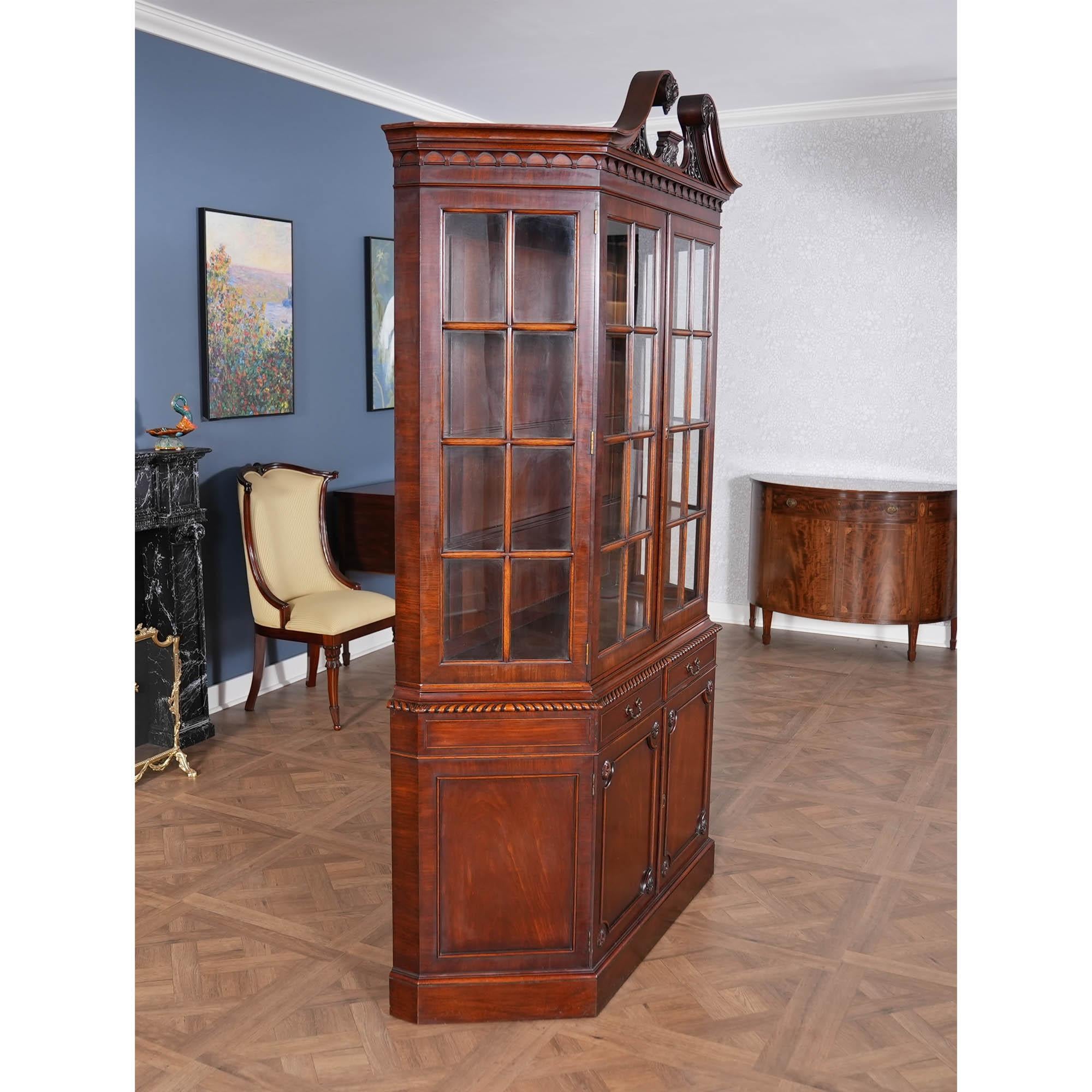 Mahogany Custom Built Display Cabinet For Sale