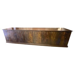 Custom Built Flame Mahogany Long Credenza