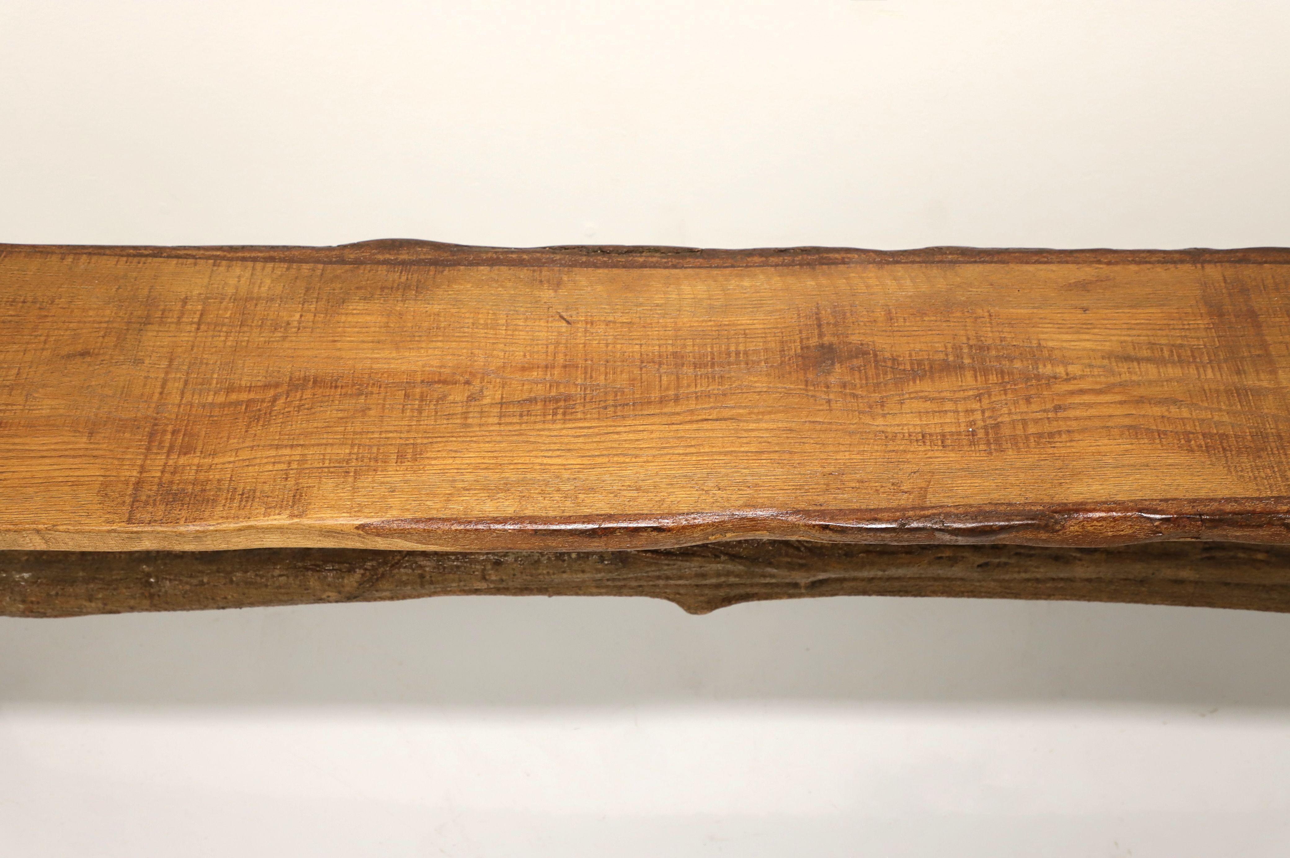 Rustique Banc long à bord vif fabriqué sur mesure