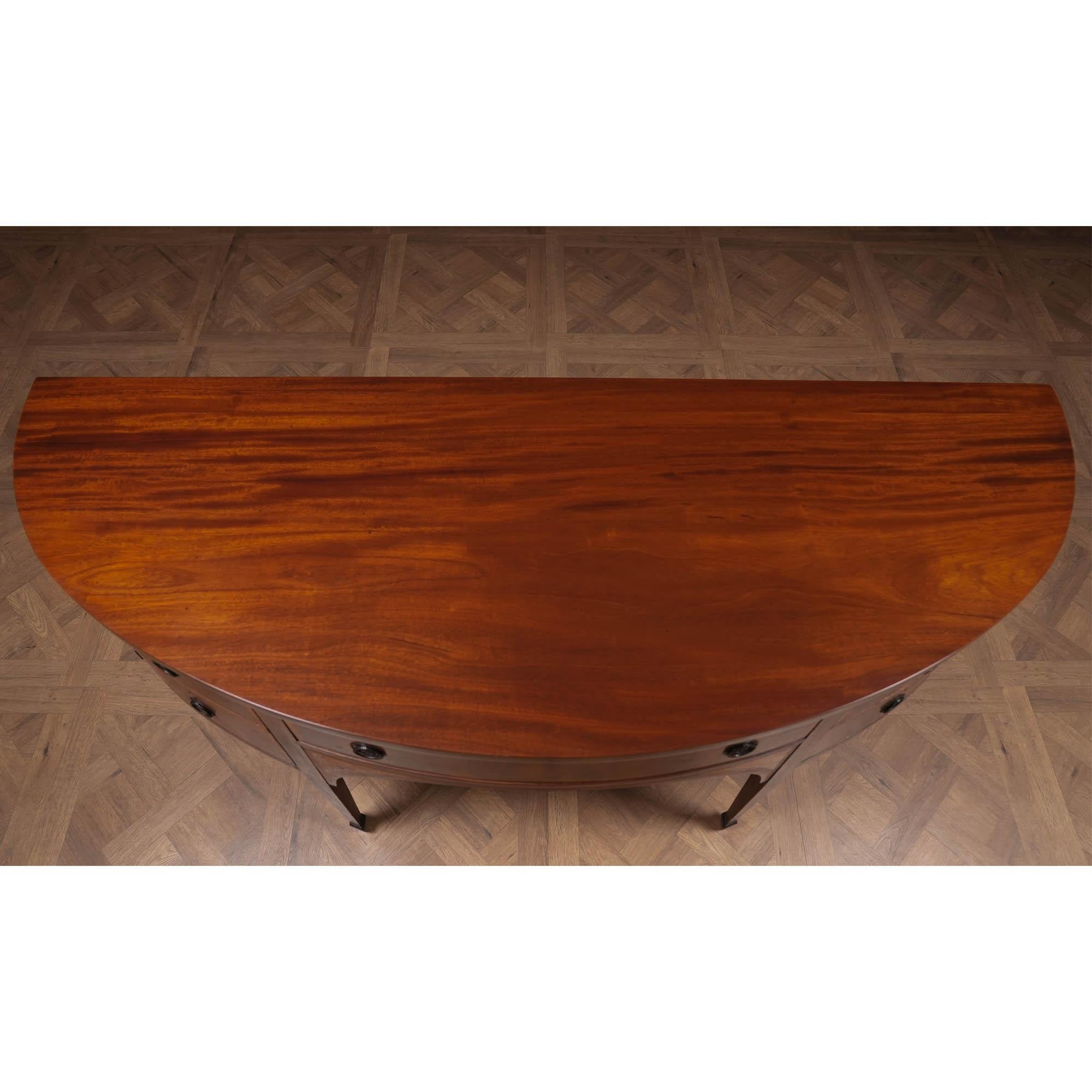 Custom Built Mahogany Demi Lune Sideboard For Sale 3