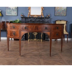 Custom Built Mahogany Demi Lune Sideboard