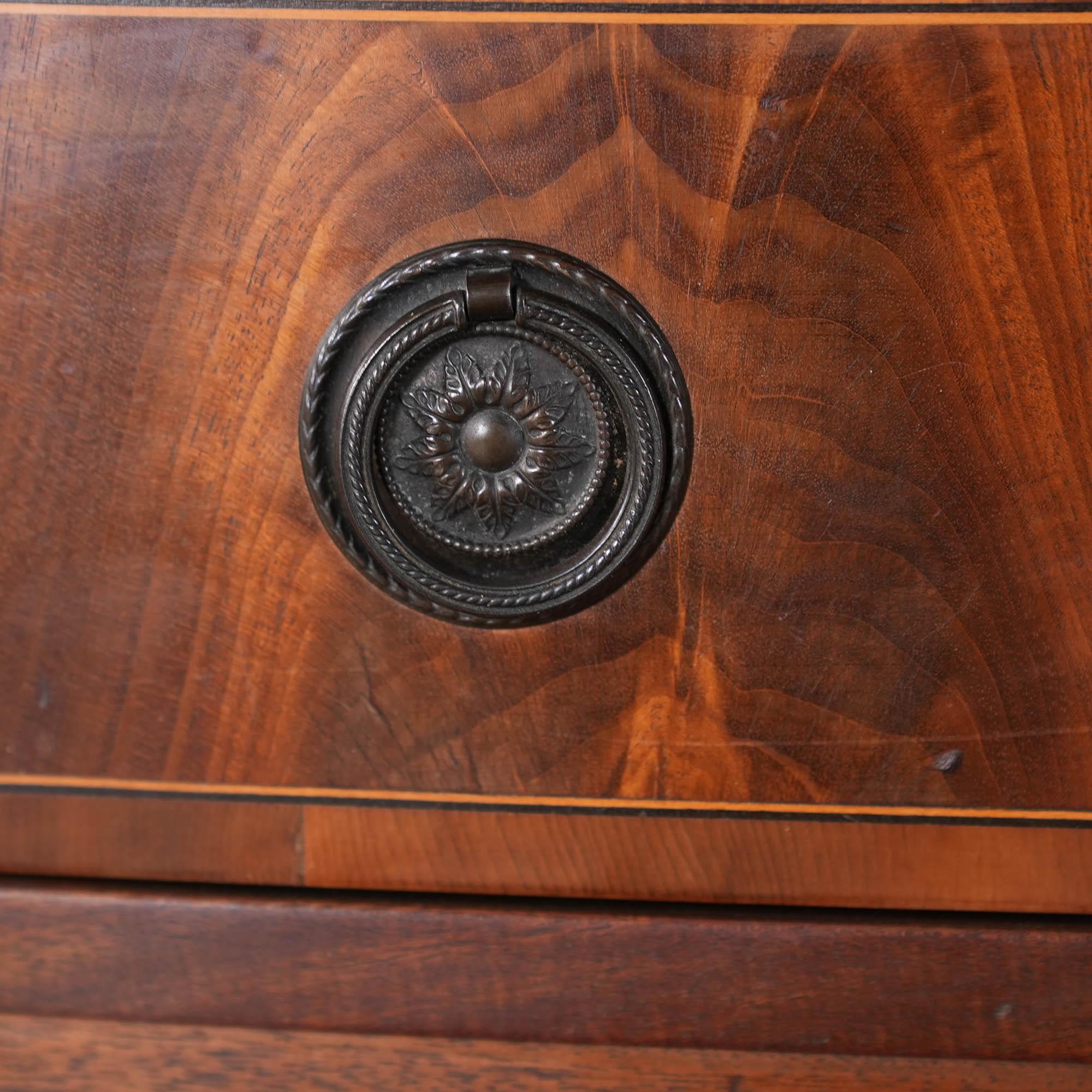 Hand-Crafted Custom Built Mahogany Demi Lune Sideboard For Sale