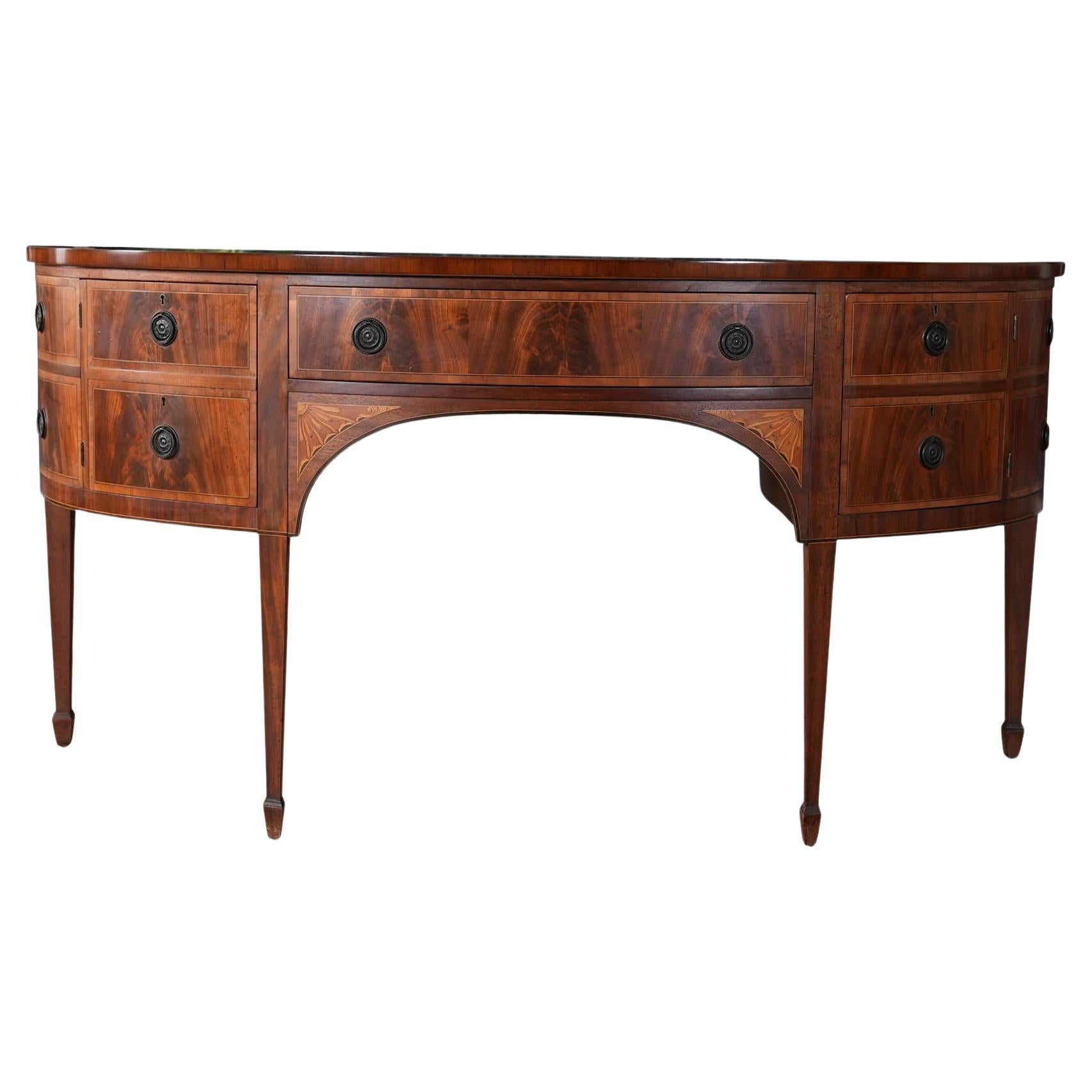 Custom Built Mahogany Demi Lune Sideboard