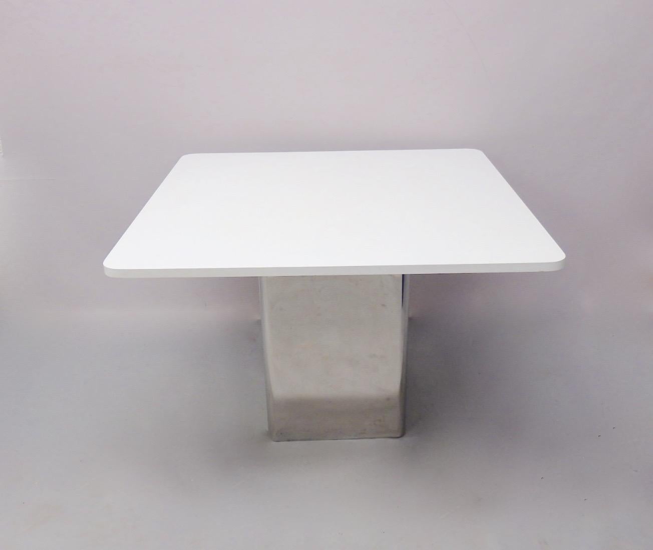 Custom Built Stainless Steel Base Pedestal or Table in Style of Pace In Good Condition For Sale In Ferndale, MI