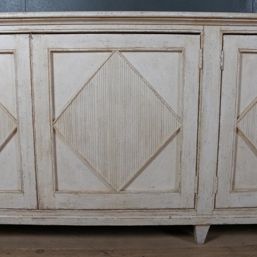 English Custom Built Swedish Style Painted Sideboard For Sale