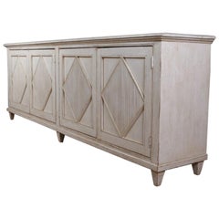 Antique Custom Built Swedish Style Painted Sideboard
