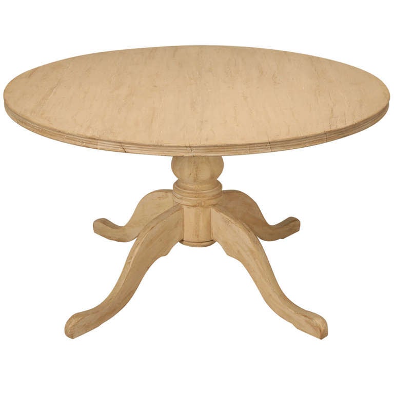 Custom Built to Order Reclaimed White Oak Round Kitchen Table in any