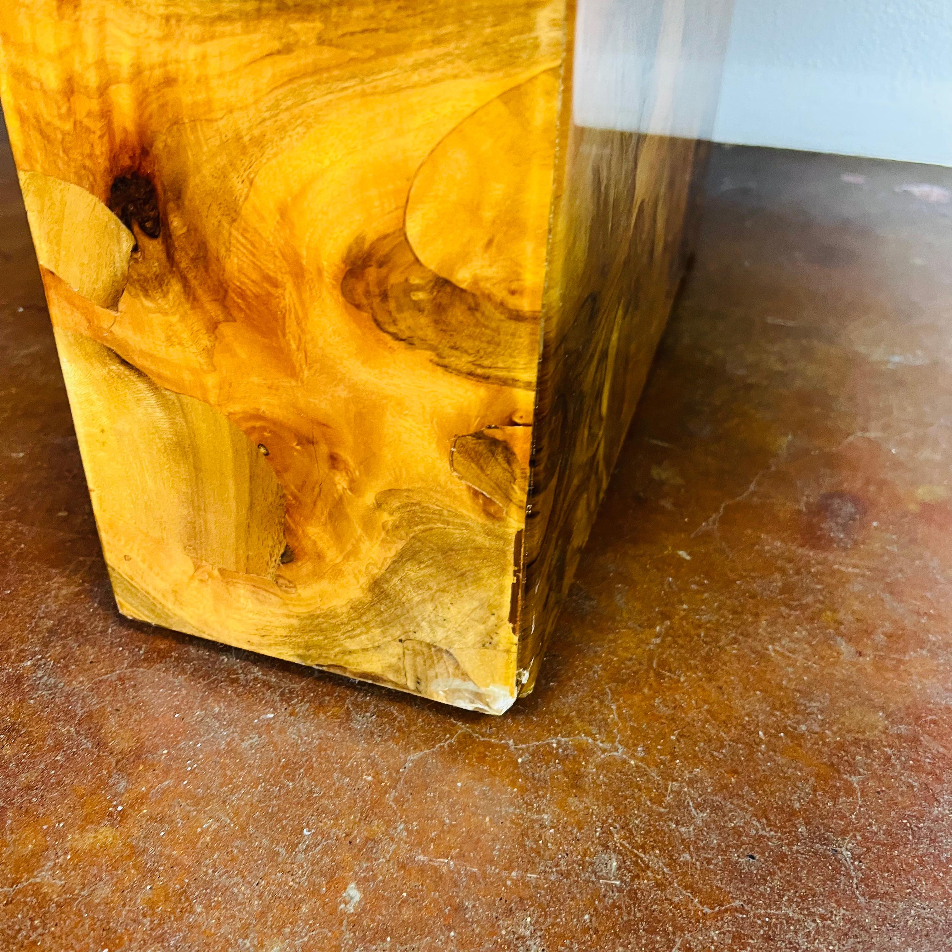 Custom Burl and Brass Double Pedestal Dining Table 12