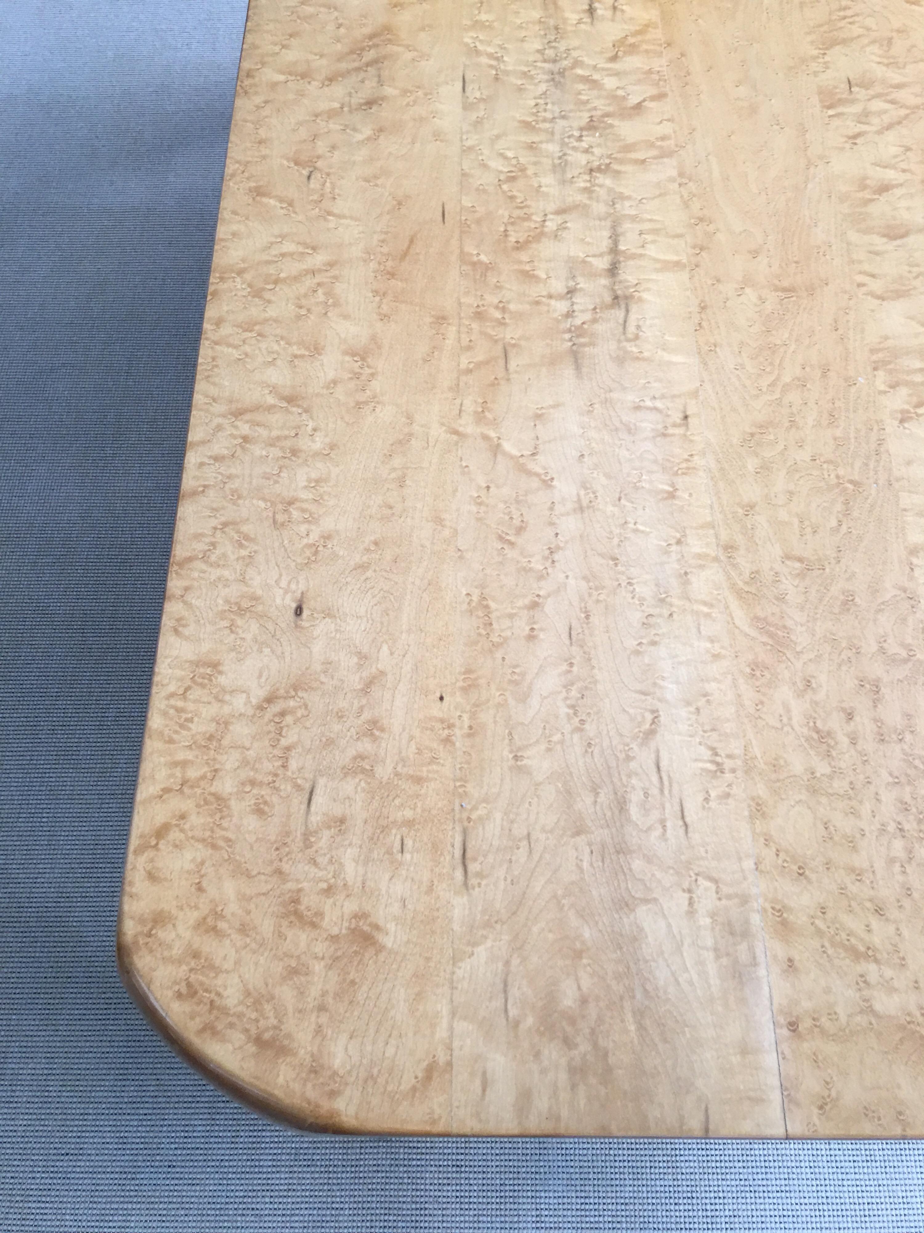 Custom Burled Maple Dining Table In Good Condition In Philadelphia, PA