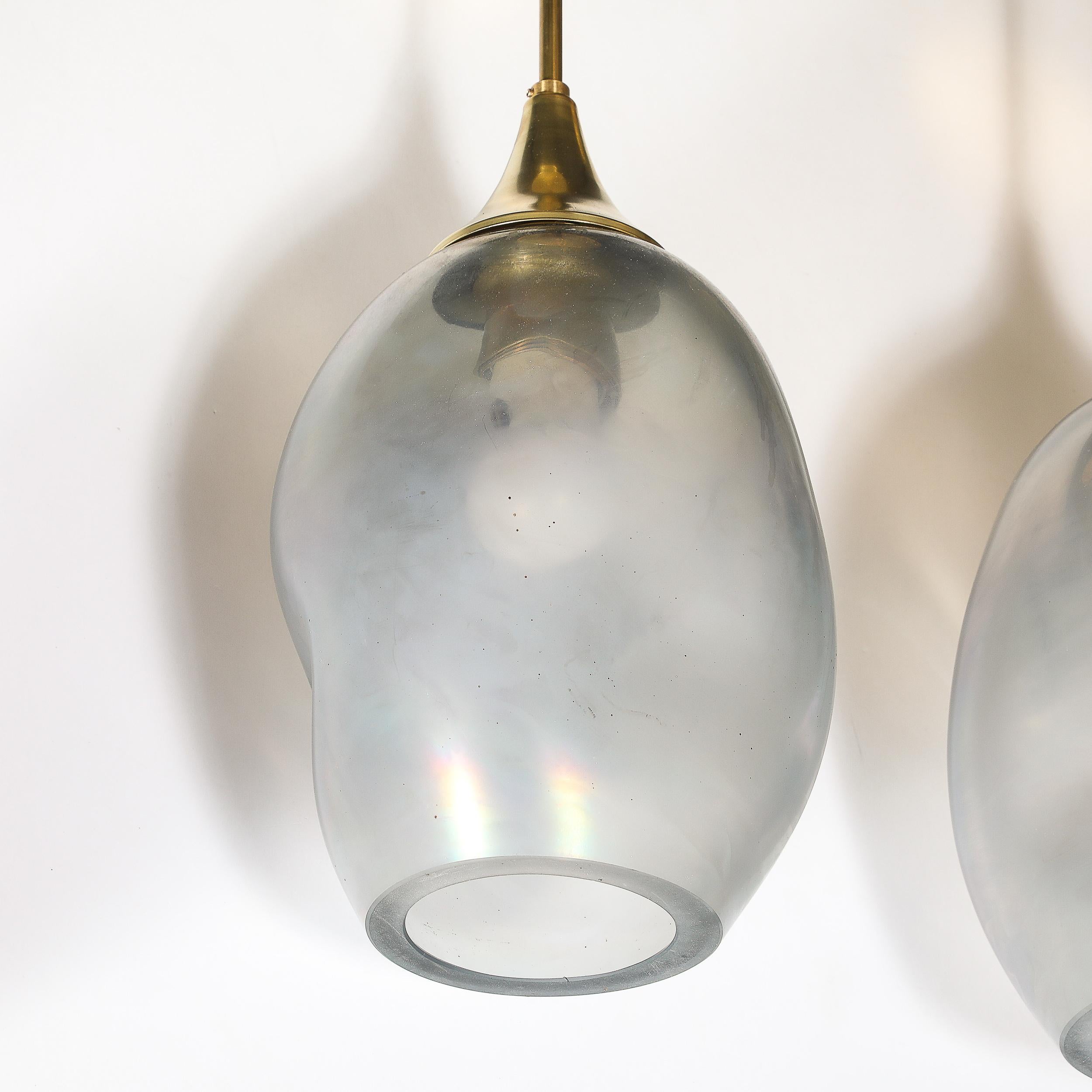 Custom by High Style Deco Hand-Blown Murano Glass 'Helios' Pendant Chandeliers For Sale 5