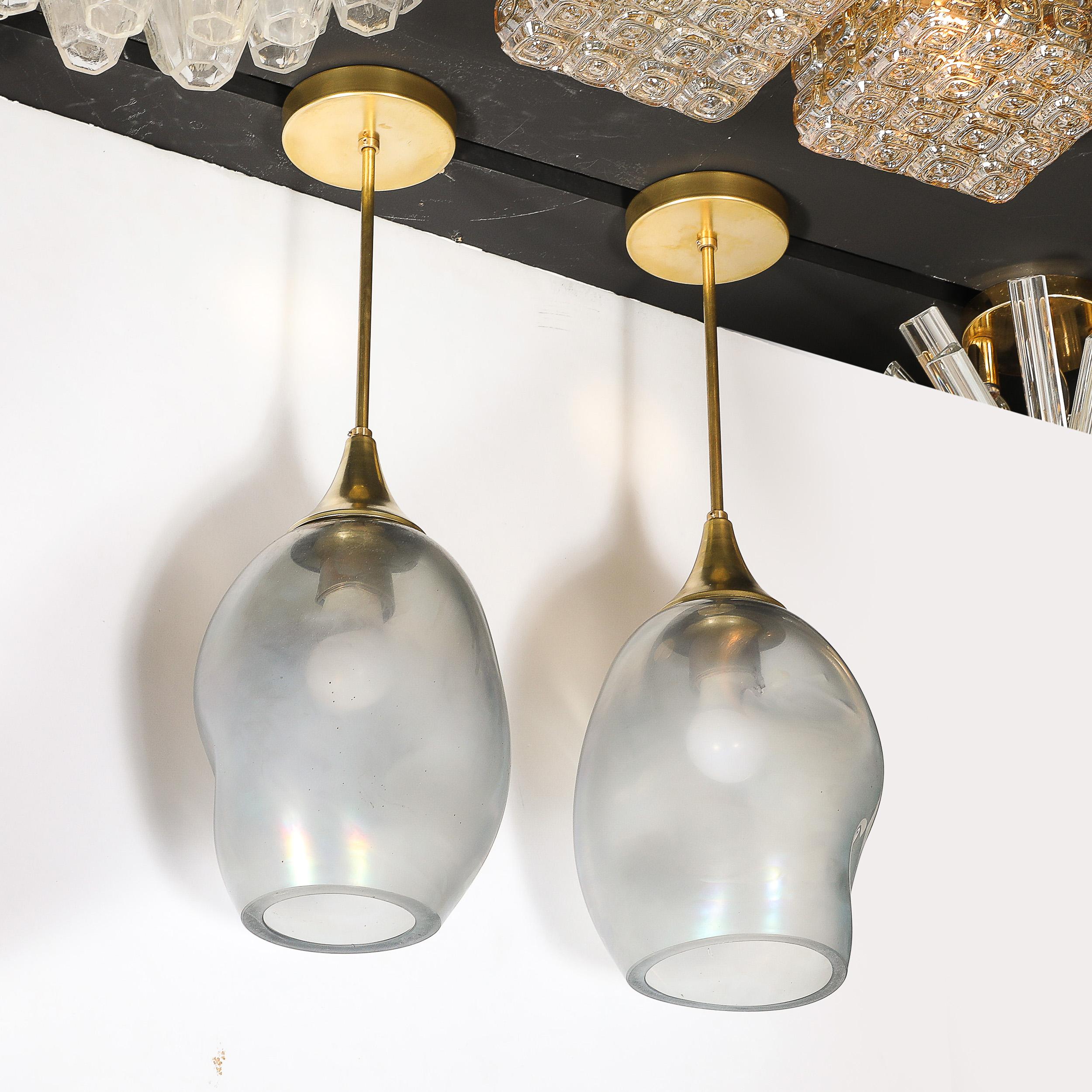 Custom by High Style Deco Hand-Blown Murano Glass 'Helios' Pendant Chandeliers For Sale 2