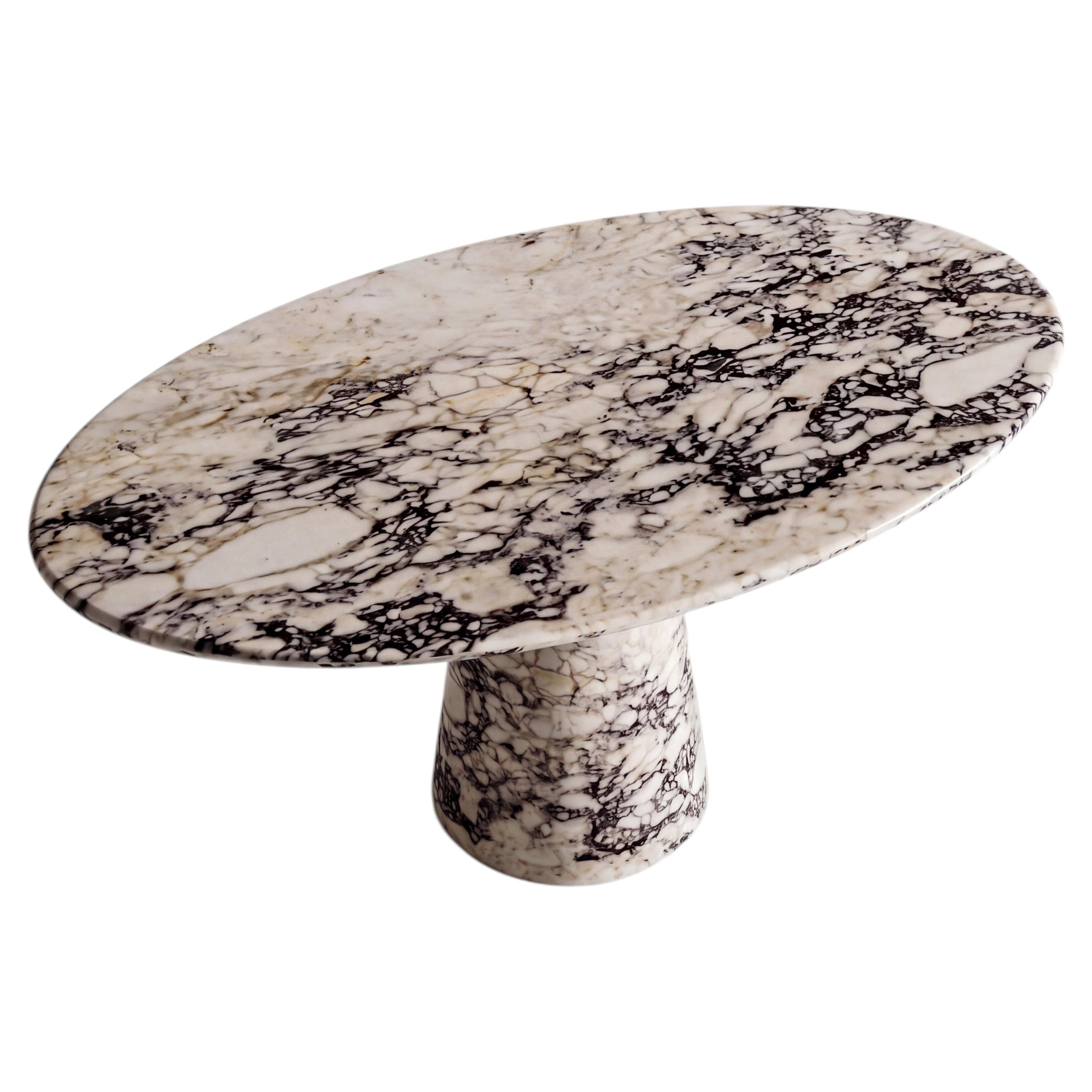 Custom Calacatta Viola Marble Oval Table for Ellen