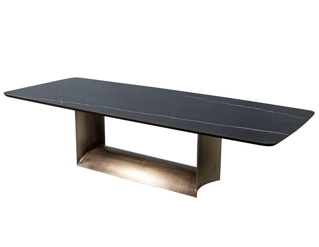 Custom Cannon Modern Porcelain Top Dining Table For Sale 3