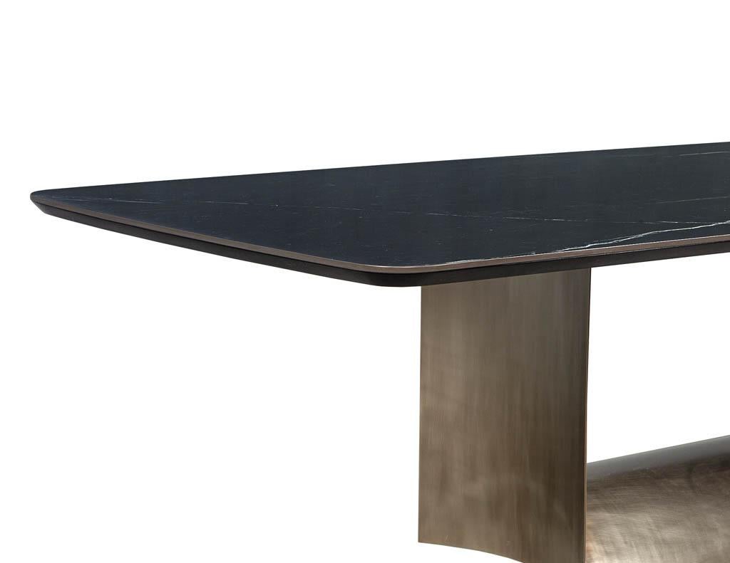 Contemporary Custom Cannon Modern Porcelain Top Dining Table For Sale