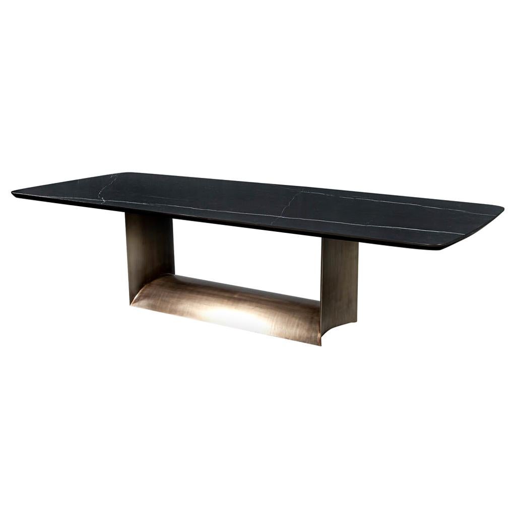 Custom Cannon Modern Porcelain Top Dining Table For Sale