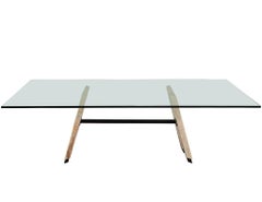 Custom Cantilever Stone Glass Top Dining Table