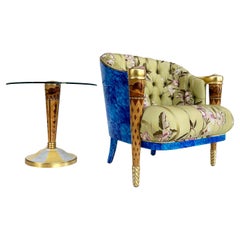 Table et chaise incrustées Carlo Rampazzi de la collection Eclectic de Colombostile