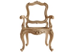Custom Carved Chair Frame from Oak, Wooden Furniture Part
