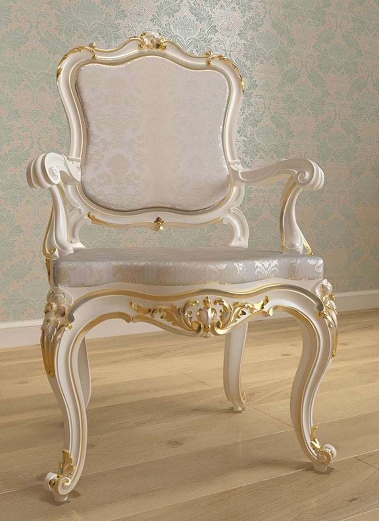 Custom Carved Chair Frame from Oak, Wooden Furniture Part For Sale at
