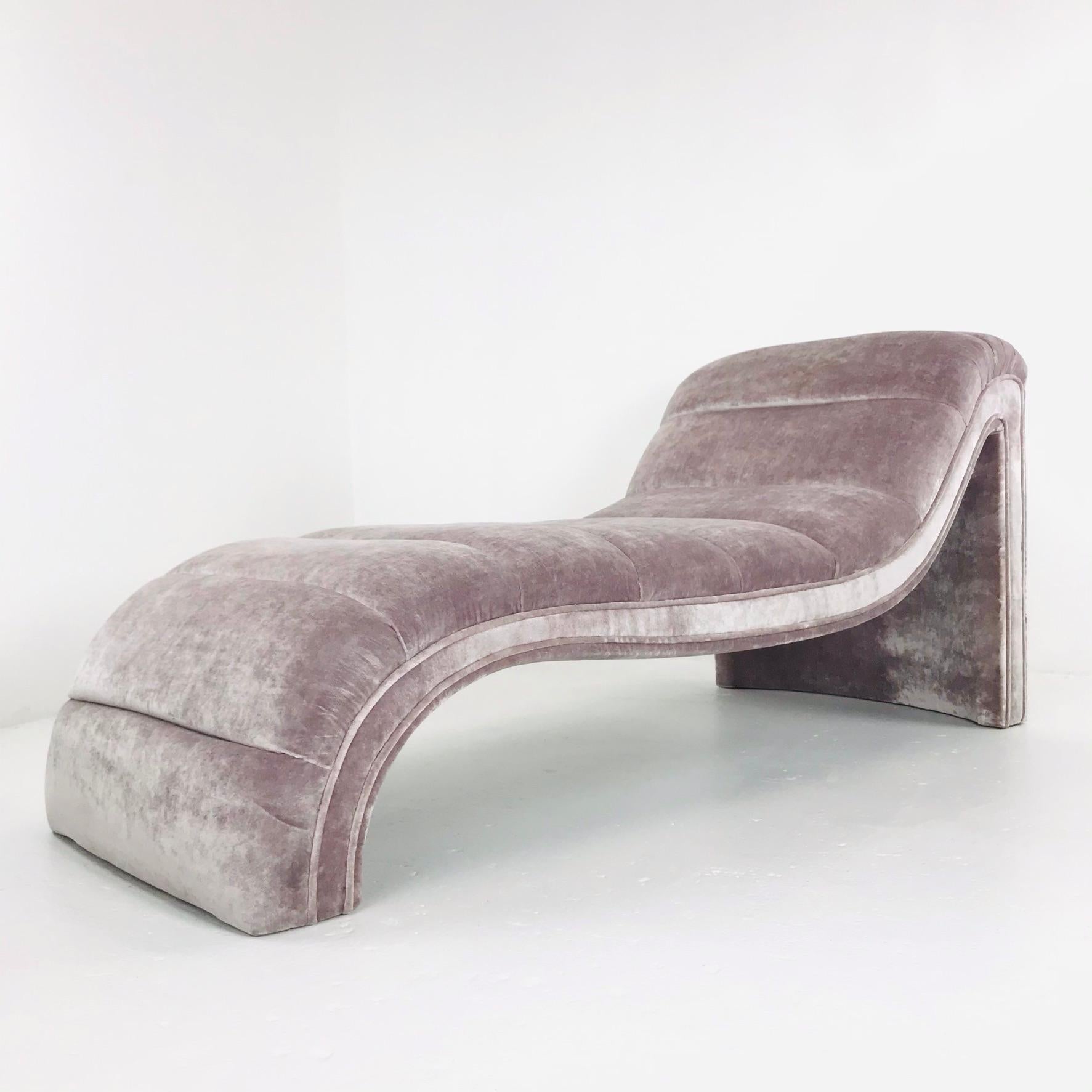 Mid-Century Modern Custom Channeled Chaise Lounge