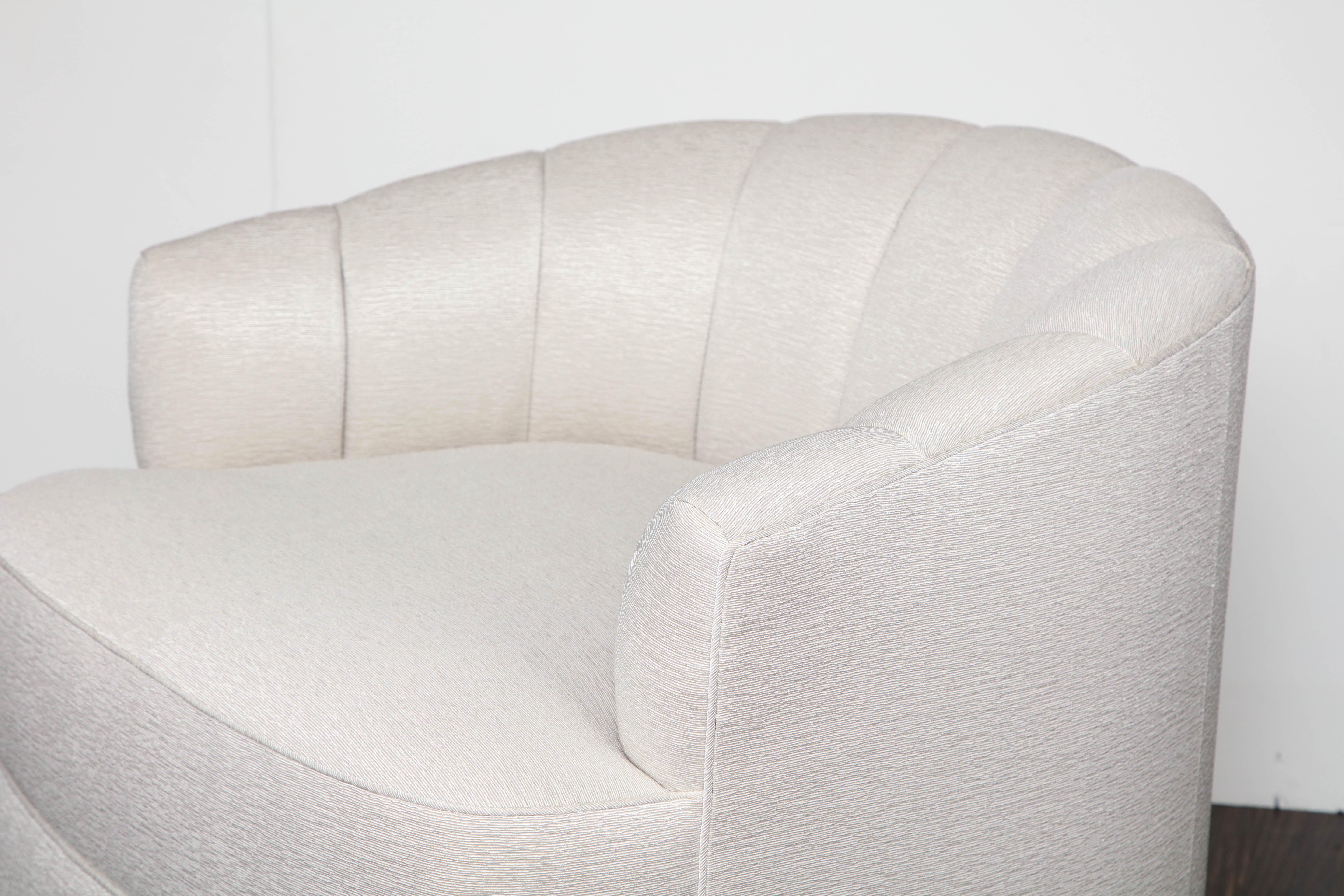 Contemporary Custom Champagne Swivel Chair
