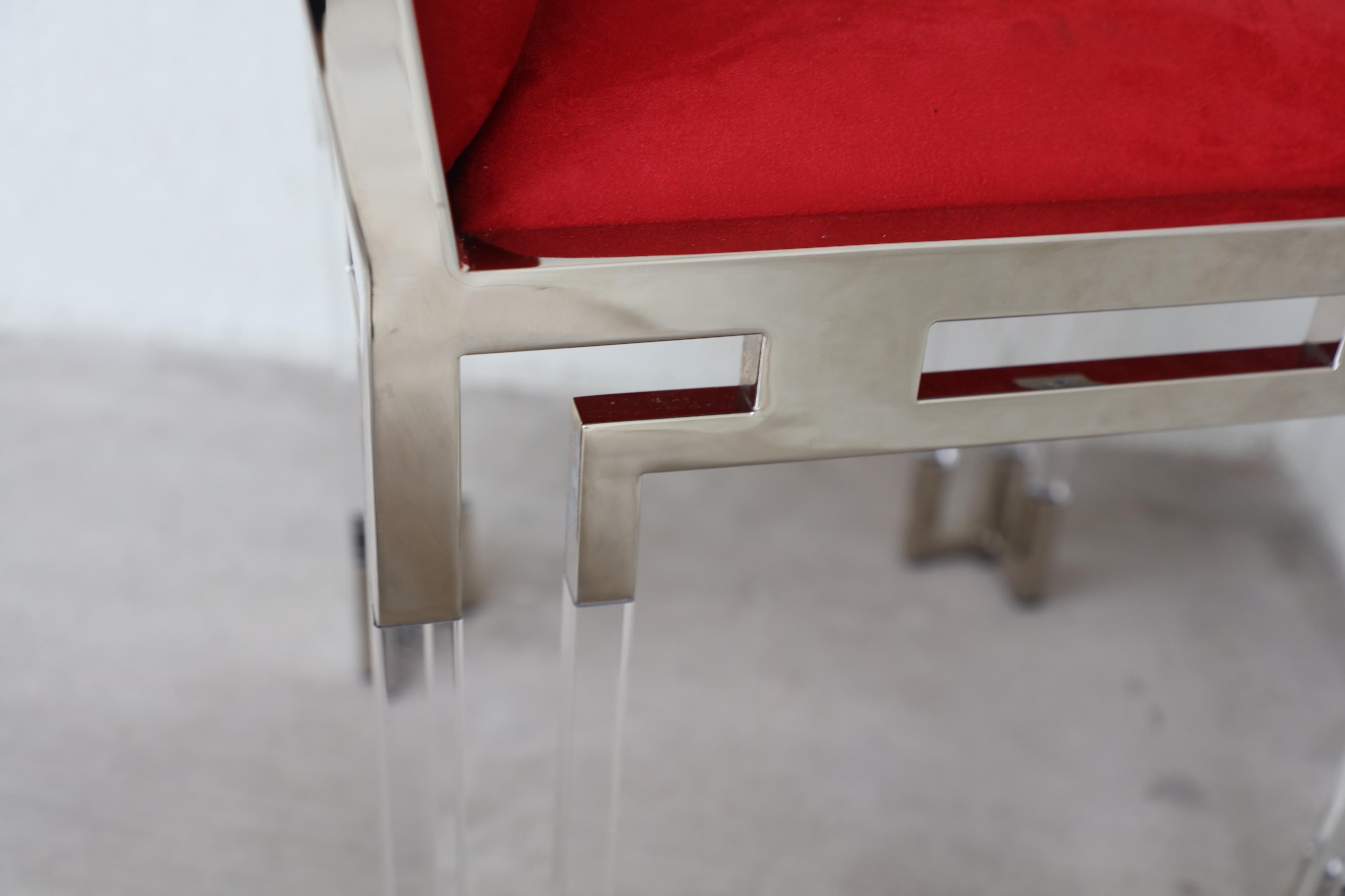 Custom Charles Hollis Jones Lucite Dining Chair In New Condition In Palm Springs, CA