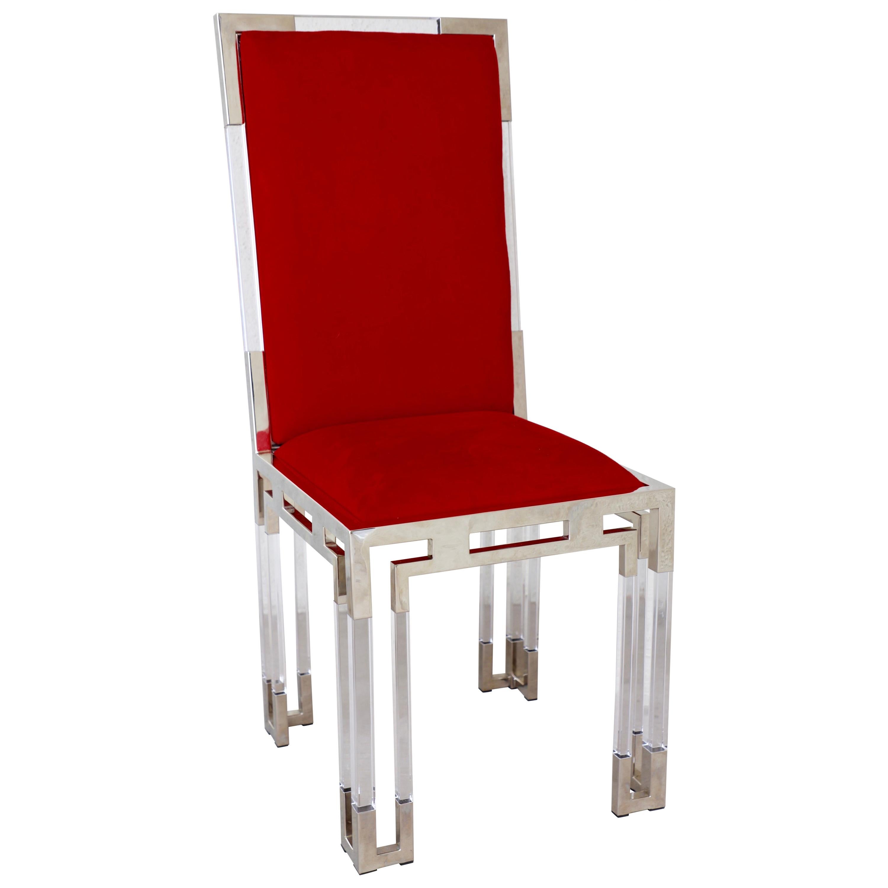 Custom Charles Hollis Jones Lucite Dining Chair