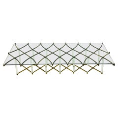 Tavolino personalizzato di Charles Hollis Jones "Treillage" in ottone e lucite