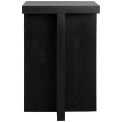 Custom Charred Oak Square Top Foundation Stools