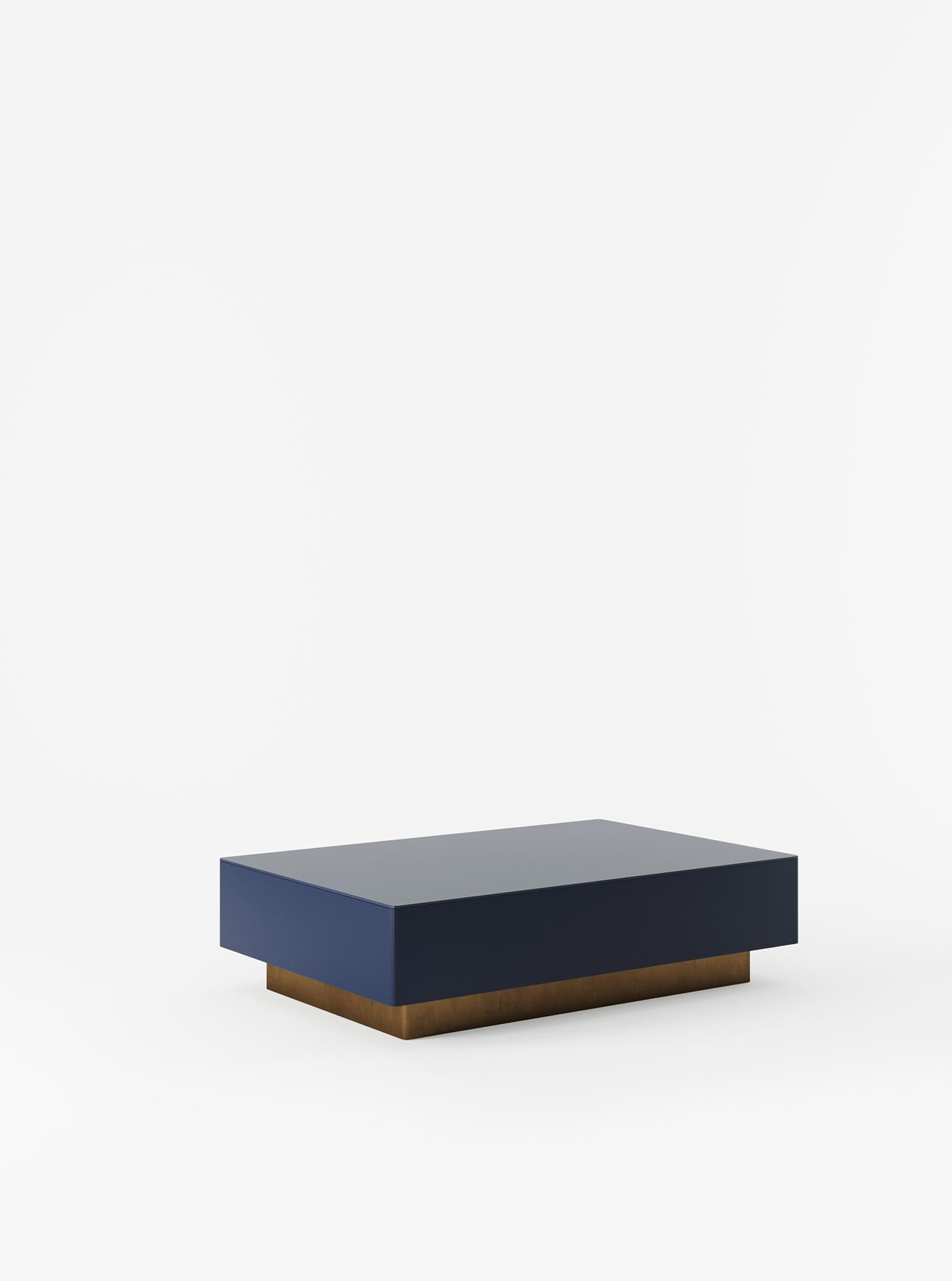 South African Custom Chelmsford Lacquered Steel and Glass Coffee Table in Custom Color For Sale