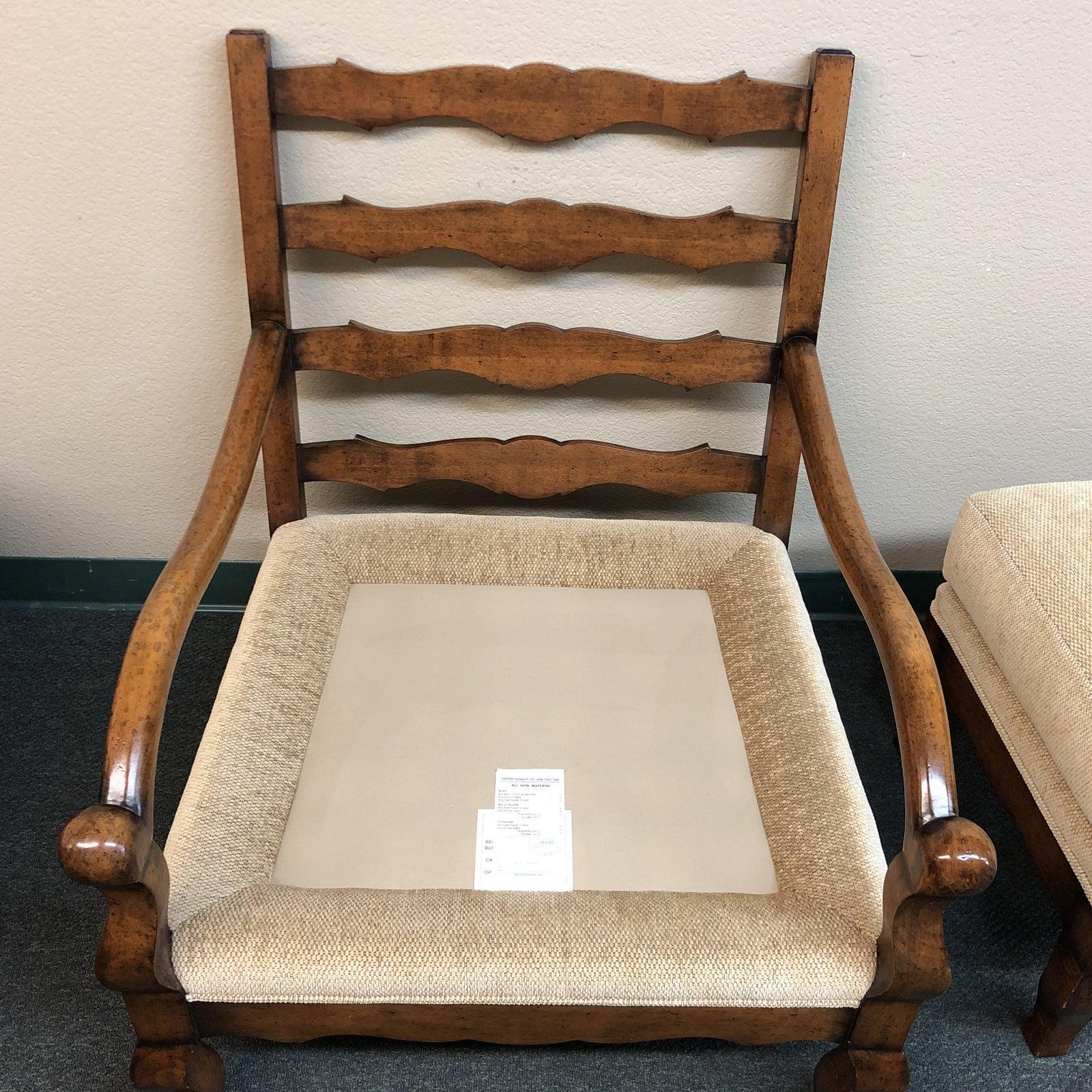 Custom Chenille Armchair and Ottoman For Sale 6