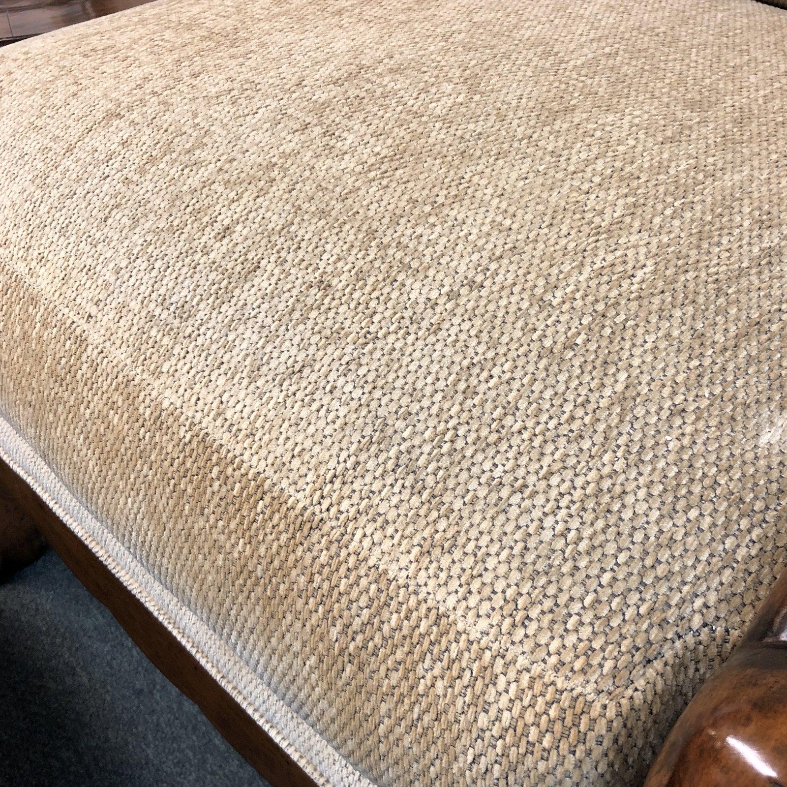 Custom Chenille Armchair and Ottoman In Good Condition For Sale In San Francisco, CA