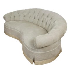 Custom Chenille Kidney Shaped Sofa