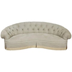 Custom Chenille Kidney Shaped Sofa