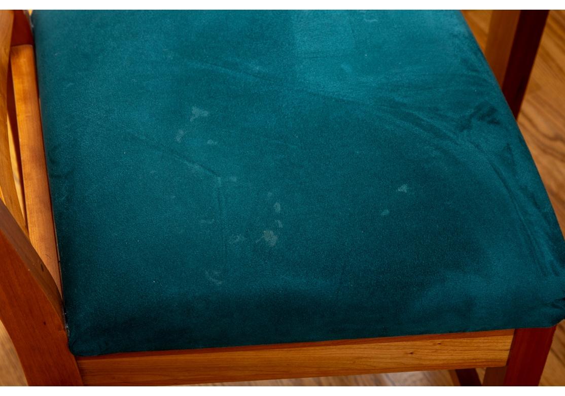 Custom Cherry Oval Granite Top Table & 2 Arm Chairs, 8 Side Chairs For Sale 8