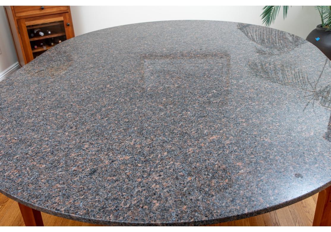 Custom Cherry Oval Granite Top Table & 2 Arm Chairs, 8 Side Chairs  For Sale 12