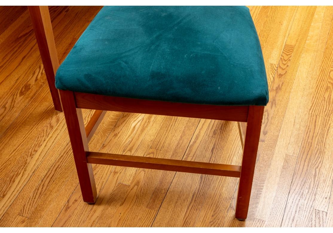 Custom Cherry Oval Granite Top Table & 2 Arm Chairs, 8 Side Chairs In Distressed Condition For Sale In Bridgeport, CT