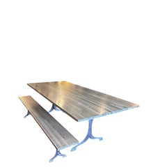 Table de salle à manger au sol de style industriel moderne avec pieds en acier Wishbone
